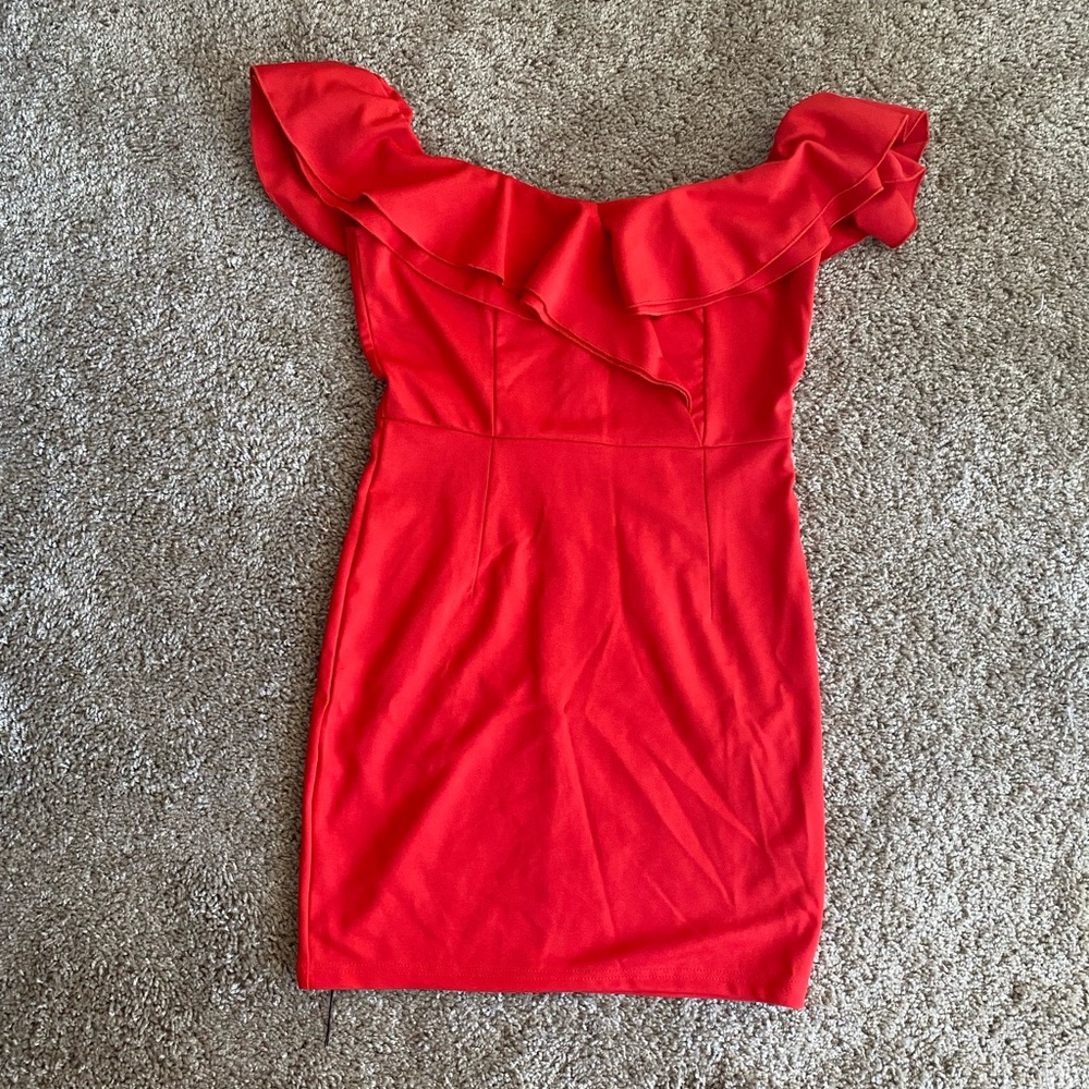 Off-Shoulder Red Mini Dress Small